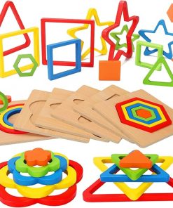 Toddler Puzzles Montessori Toy Wooden Shape Sorting Puzzle Sensory Activities
