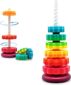 Educational Spinning Stacking Toys Montessori Sensory Learning Toy for Girls and Boys