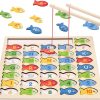 Wooden Magnetic Fishing Montessori Fine Motor Skills Toy with Letters and Numbers